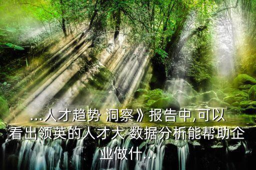 ...人才趨勢 洞察》報告中,可以看出領英的人才大 數(shù)據(jù)分析能幫助企業(yè)做什...