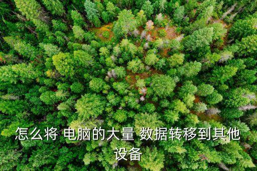 怎么將 電腦的大量 數(shù)據(jù)轉(zhuǎn)移到其他設(shè)備