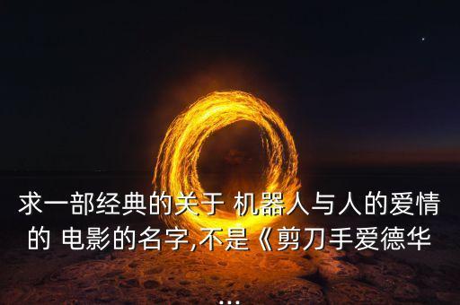 求一部經(jīng)典的關(guān)于 機(jī)器人與人的愛情的 電影的名字,不是《剪刀手愛德華...