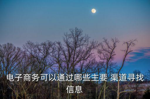 電子商務(wù)可以通過哪些主要 渠道尋找信息