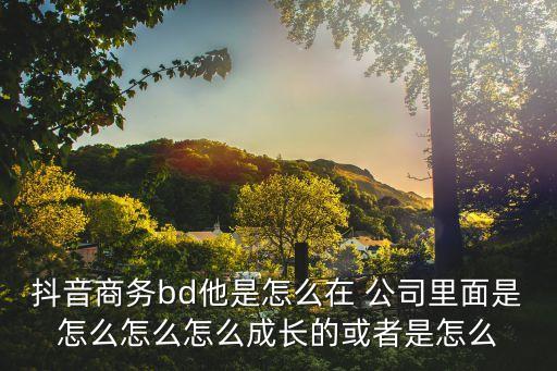 抖音商務(wù)bd他是怎么在 公司里面是怎么怎么怎么成長的或者是怎么