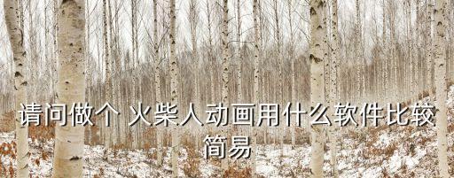請問做個 火柴人動畫用什么軟件比較簡易