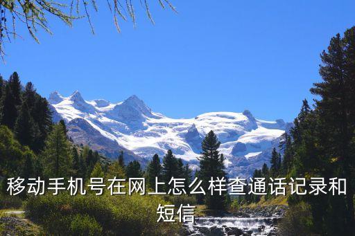 移動手機號在網(wǎng)上怎么樣查通話記錄和短信