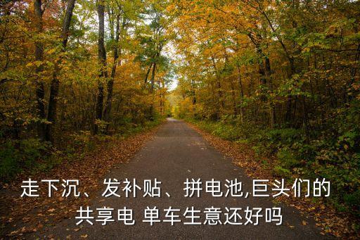 走下沉、發(fā)補(bǔ)貼、拼電池,巨頭們的 共享電 單車生意還好嗎