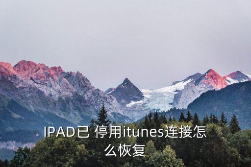 IPAD已 停用itunes連接怎么恢復(fù)