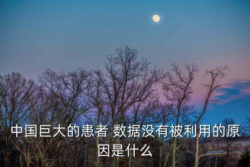 中國巨大的患者 數(shù)據(jù)沒有被利用的原因是什么