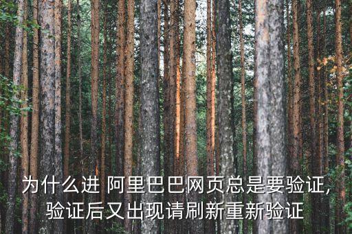 為什么進 阿里巴巴網(wǎng)頁總是要驗證,驗證后又出現(xiàn)請刷新重新驗證