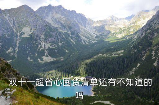  雙十一超省心囤貨清單還有不知道的嗎