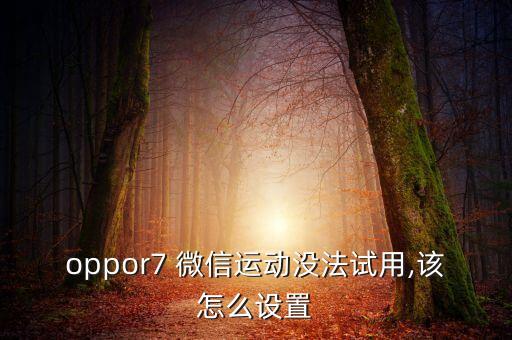 oppor7 微信運動沒法試用,該怎么設(shè)置