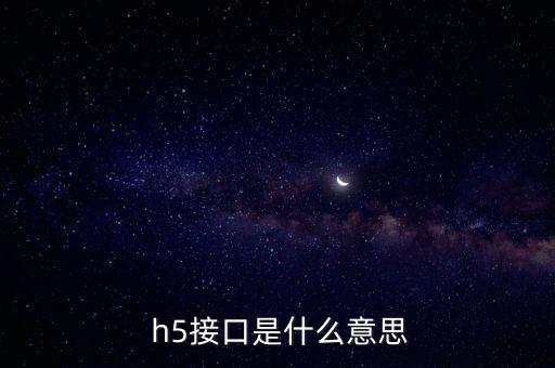 h5接口是什么意思