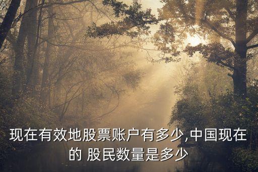 現(xiàn)在有效地股票賬戶有多少,中國(guó)現(xiàn)在的 股民數(shù)量是多少