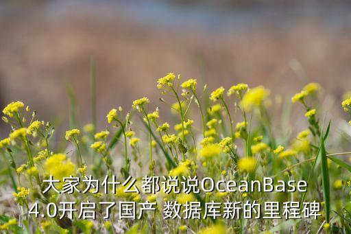 大家為什么都說說OceanBase4.0開啟了國產(chǎn) 數(shù)據(jù)庫新的里程碑