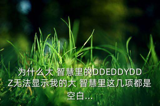 為什么大 智慧里的DDEDDYDDZ無法顯示我的大 智慧里這幾項都是空白...