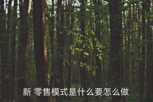 新 零售模式是什么要怎么做