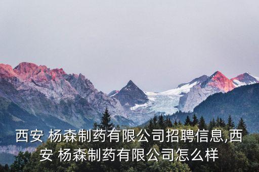西安 楊森制藥有限公司招聘信息,西安 楊森制藥有限公司怎么樣