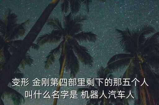 變形金剛4有哪些機(jī)器人