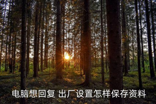  電腦想回復 出廠設置怎樣保存資料