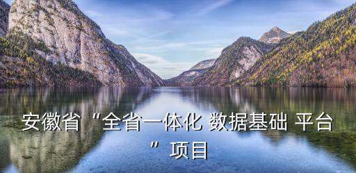 安徽省“全省一體化 數(shù)據(jù)基礎(chǔ) 平臺(tái)”項(xiàng)目