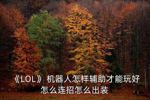 《LOL》 機(jī)器人怎樣輔助才能玩好怎么連招怎么出裝