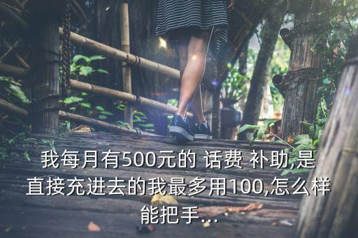 我每月有500元的 話費 補助,是直接充進去的我最多用100,怎么樣能把手...