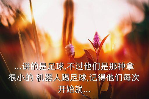 ...講的是足球,不過他們是那種拿很小的 機(jī)器人踢足球,記得他們每次開始就...