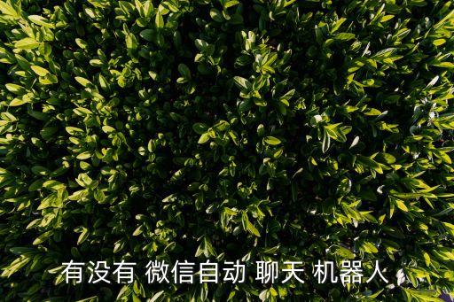 有沒有 微信自動 聊天 機器人