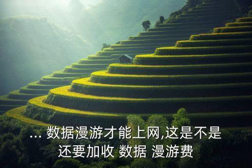 ... 數(shù)據(jù)漫游才能上網(wǎng),這是不是還要加收 數(shù)據(jù) 漫游費(fèi)