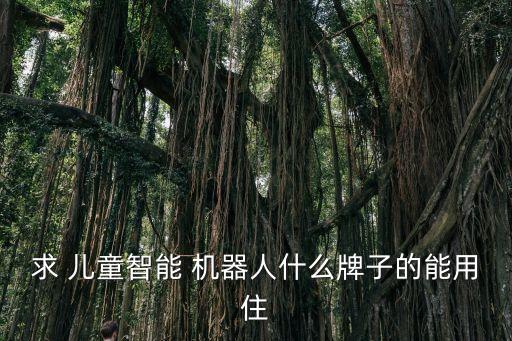 求 兒童智能 機器人什么牌子的能用住