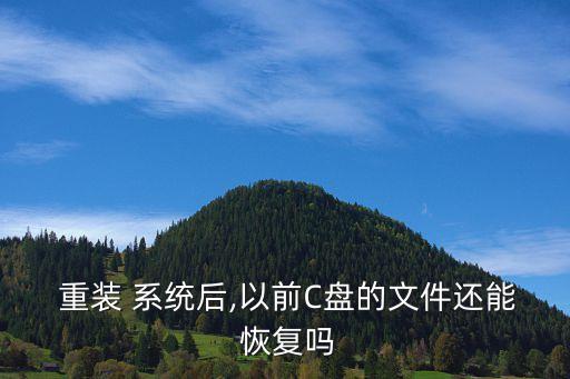  重裝 系統(tǒng)后,以前C盤的文件還能 恢復(fù)嗎
