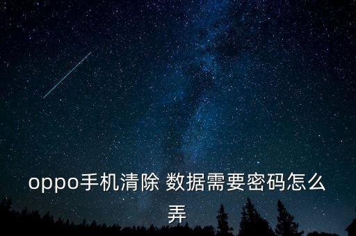 oppo手機(jī)清除 數(shù)據(jù)需要密碼怎么弄