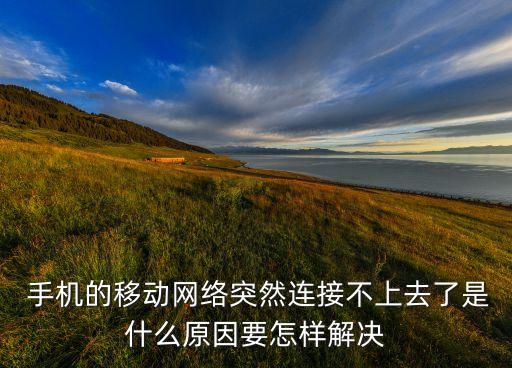 為什么手機突然就連不到數(shù)據(jù),手機為什么突然連不到wife了