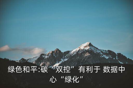 綠色和平:碳“雙控”有利于 數(shù)據(jù)中心“綠化”