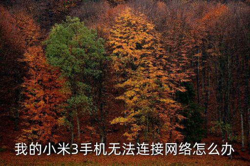 我的小米3手機無法連接網(wǎng)絡(luò)怎么辦