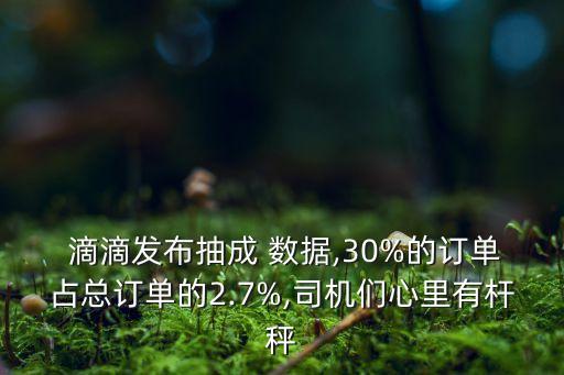  滴滴發(fā)布抽成 數(shù)據(jù),30%的訂單占總訂單的2.7%,司機(jī)們心里有桿秤