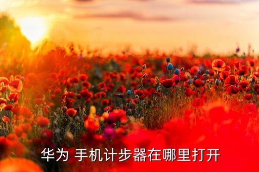  華為 手機(jī)計(jì)步器在哪里打開