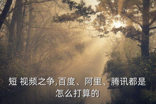 短 視頻之爭,百度、阿里、騰訊都是怎么打算的