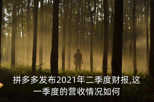 拼多多發(fā)布2021年二季度財報,這一季度的營收情況如何