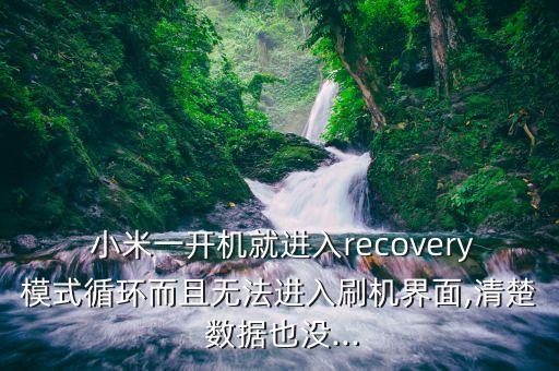  小米一開機(jī)就進(jìn)入recovery模式循環(huán)而且無法進(jìn)入刷機(jī)界面,清楚 數(shù)據(jù)也沒...