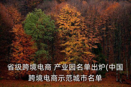 省級跨境電商 產(chǎn)業(yè)園名單出爐(中國跨境電商示范城市名單