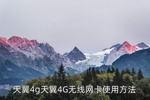 天翼4g天翼4G無(wú)線網(wǎng)卡使用方法