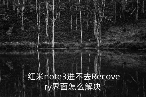  紅米note3進不去Recovery界面怎么解決