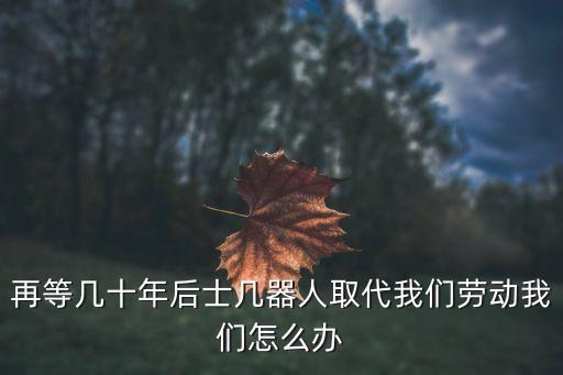再等幾十年后士幾器人取代我們勞動(dòng)我們?cè)趺崔k