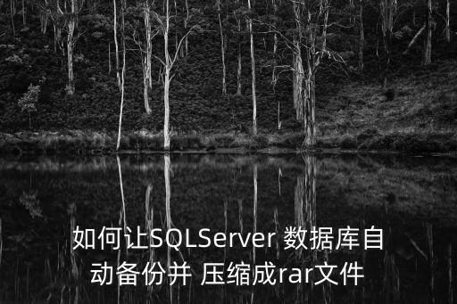 如何讓SQLServer 數(shù)據(jù)庫自動備份并 壓縮成rar文件