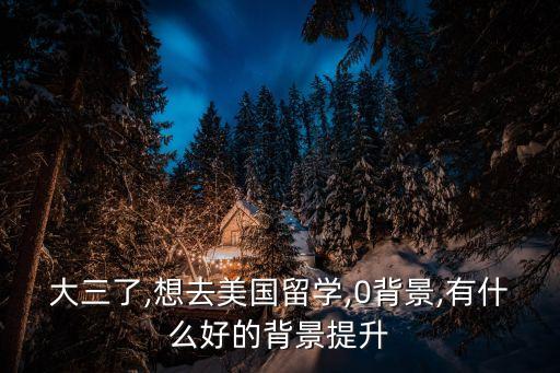 大三了,想去美國(guó)留學(xué),0背景,有什么好的背景提升