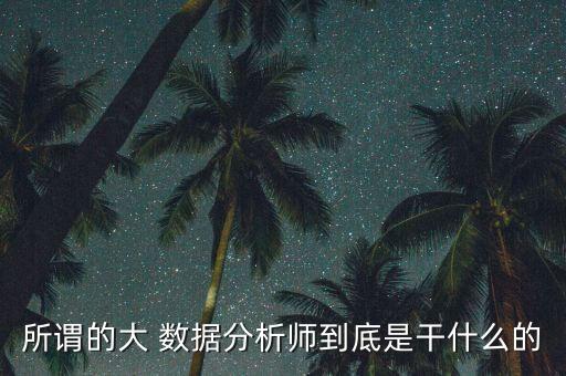 大數(shù)據(jù)是什么職業(yè)