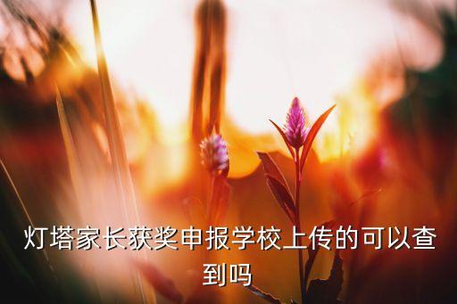  燈塔家長獲獎申報學校上傳的可以查到嗎