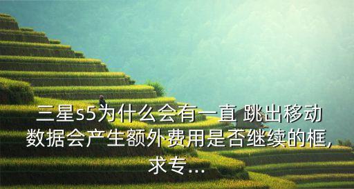  三星s5為什么會有一直 跳出移動 數(shù)據(jù)會產(chǎn)生額外費(fèi)用是否繼續(xù)的框,求專...