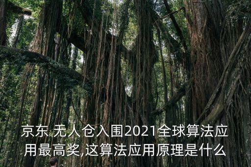 京東 無人倉入圍2021全球算法應用最高獎,這算法應用原理是什么