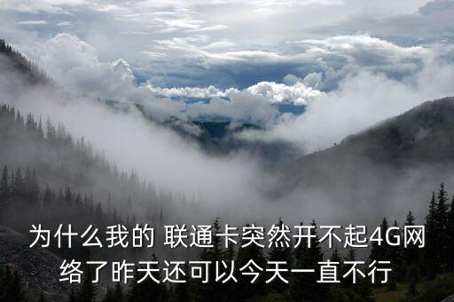 為什么我的 聯(lián)通卡突然開不起4G網(wǎng)絡(luò)了昨天還可以今天一直不行
