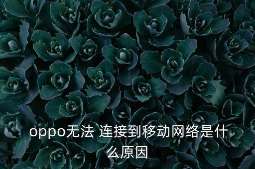  oppo無法 連接到移動(dòng)網(wǎng)絡(luò)是什么原因